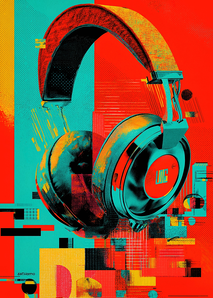 Abstract Headphones Art