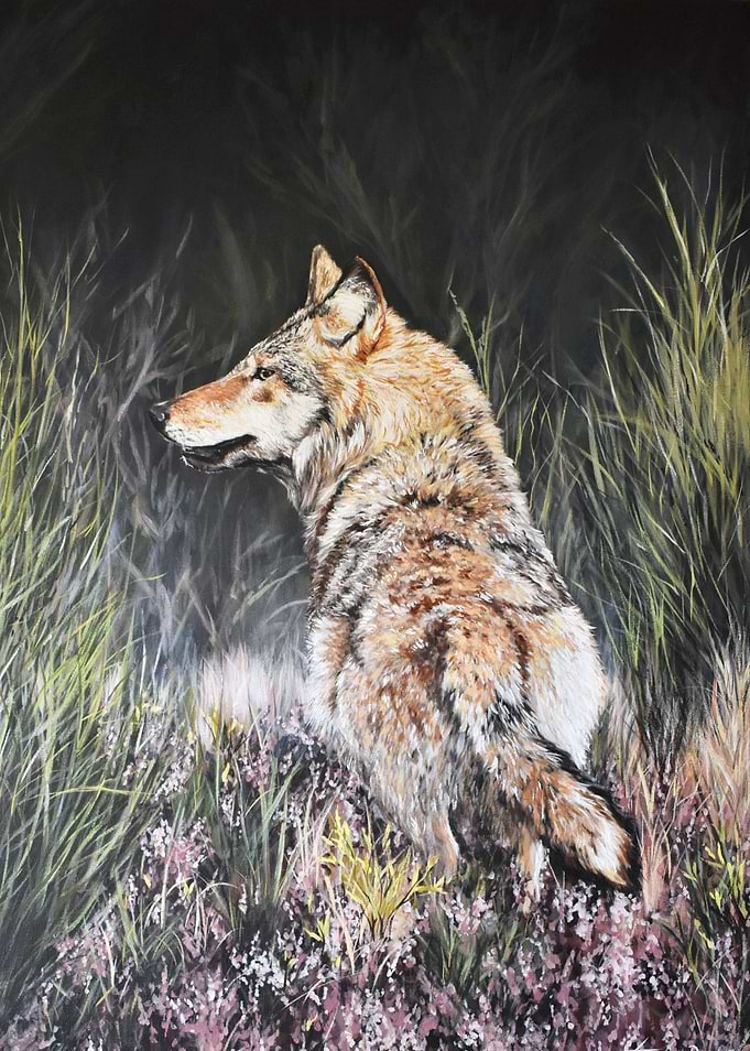 Wolf in the Wild Painting