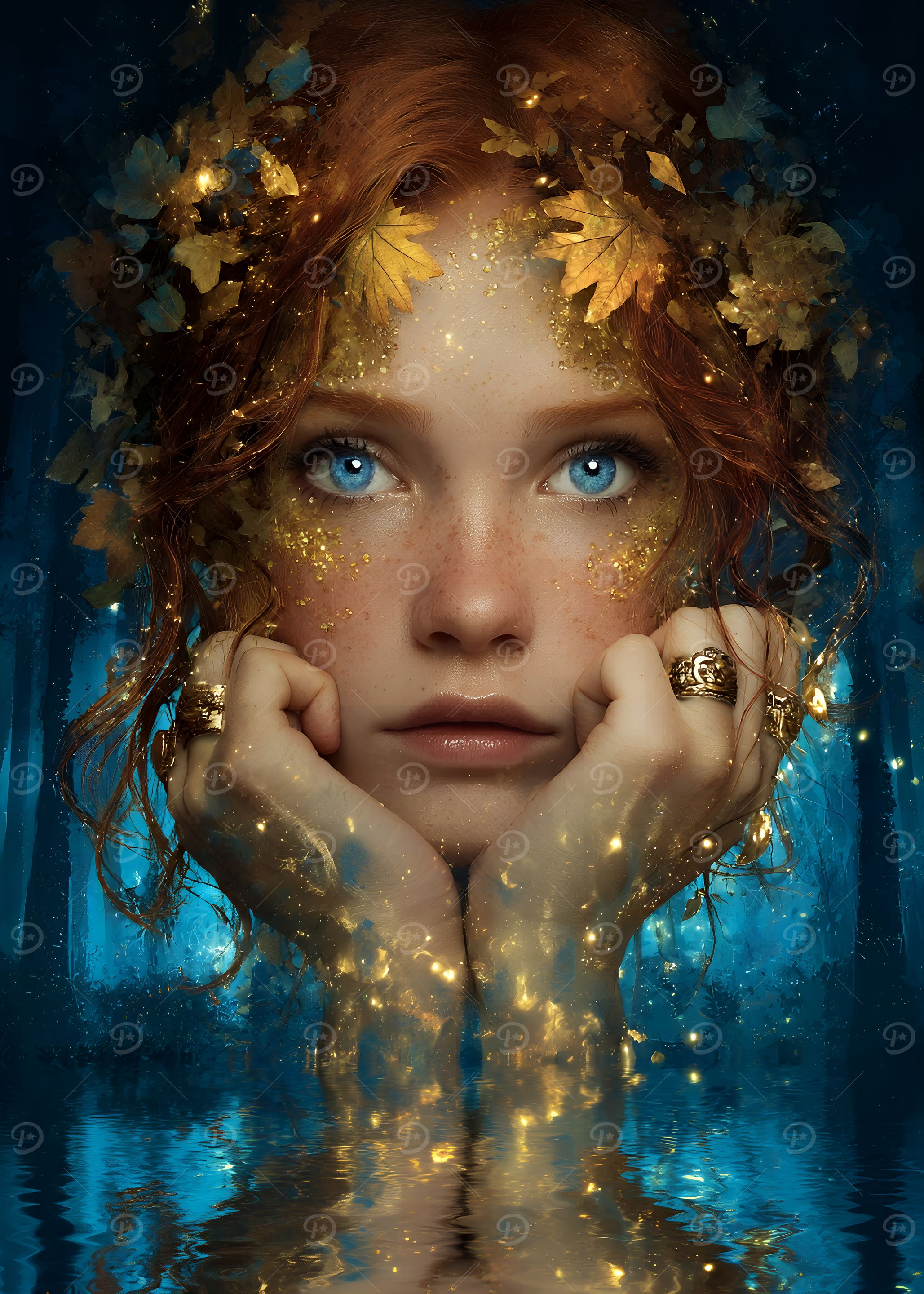 Golden Autumn Fairy Portrait
