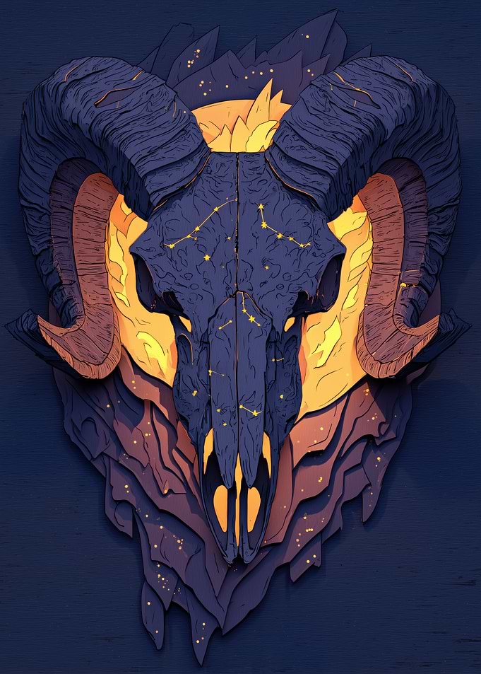 Ram Skull Constellation Art