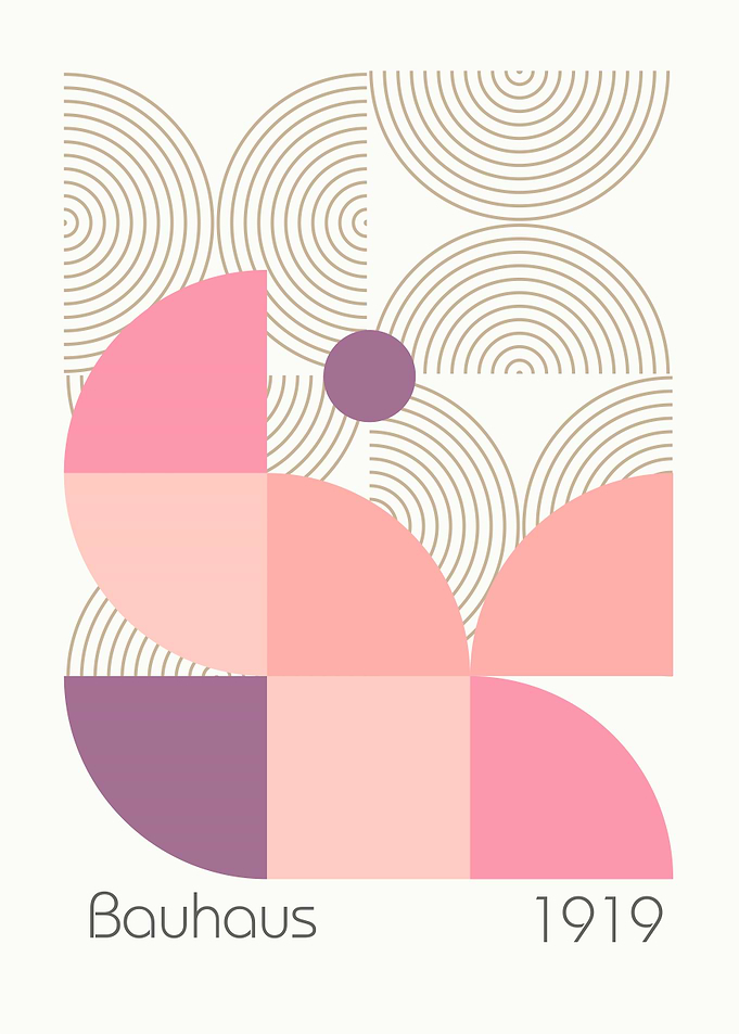 BAUHAUS | Pastels pink composition