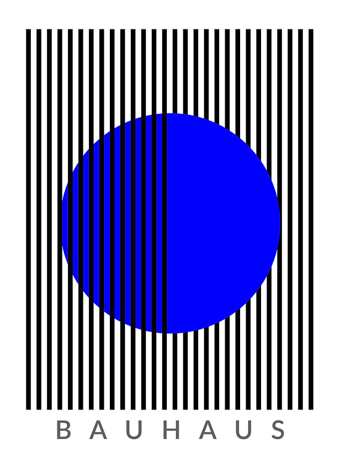 BAUHAUS | Blue Sun Minimalist Art