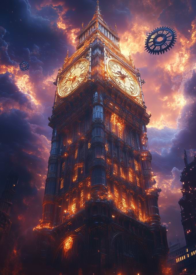 Steampunk Big Ben with Gears