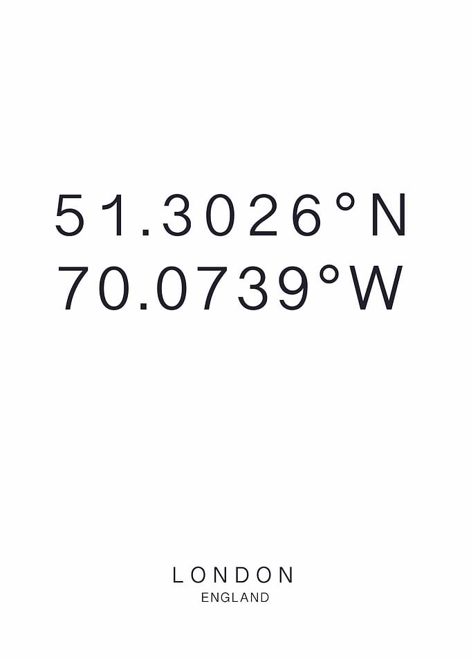 London Coordinates Minimalist Print