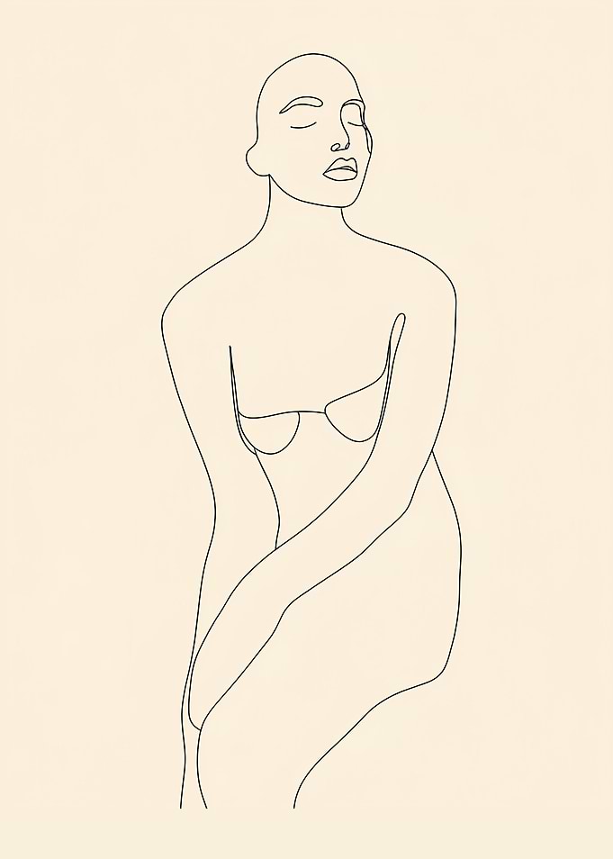 Minimalist Line Art Woman Portrait