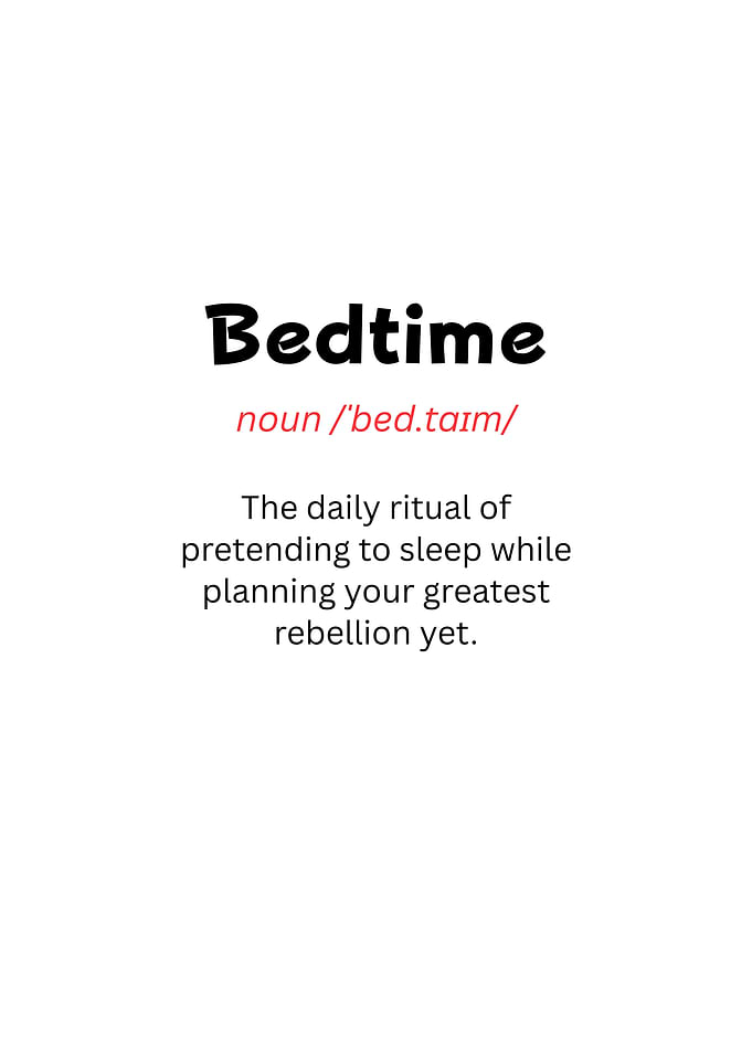 Bedtime Definition Text Art