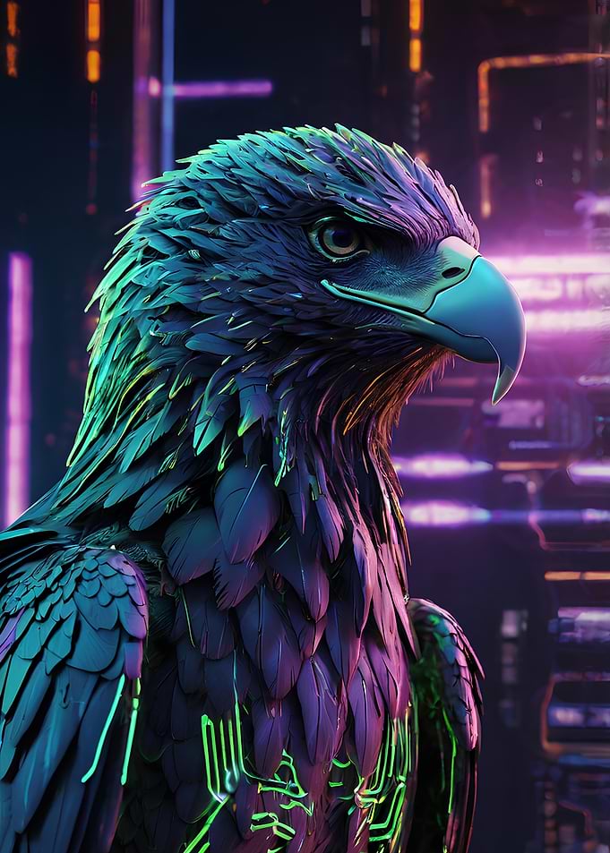 Cyberpunk Eagle – Majestic Power Meets Futuristic Style