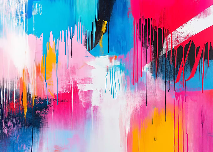 Colorful Abstract Drip Painting