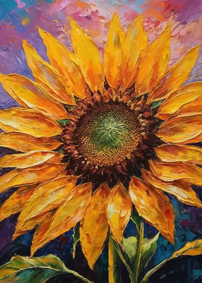 Vibrant Sunflower Painting