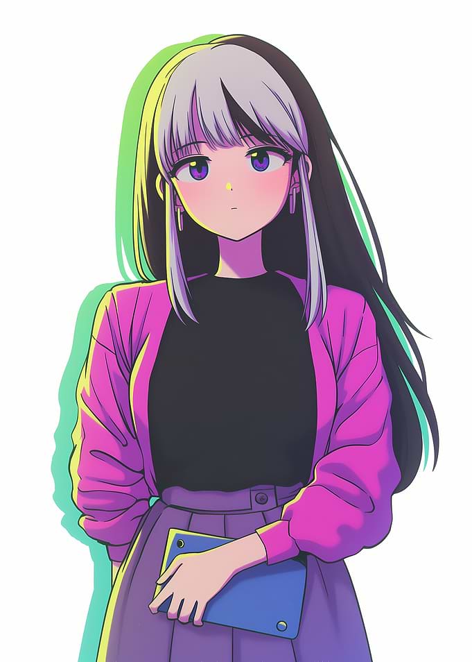 Anime Girl with Tablet