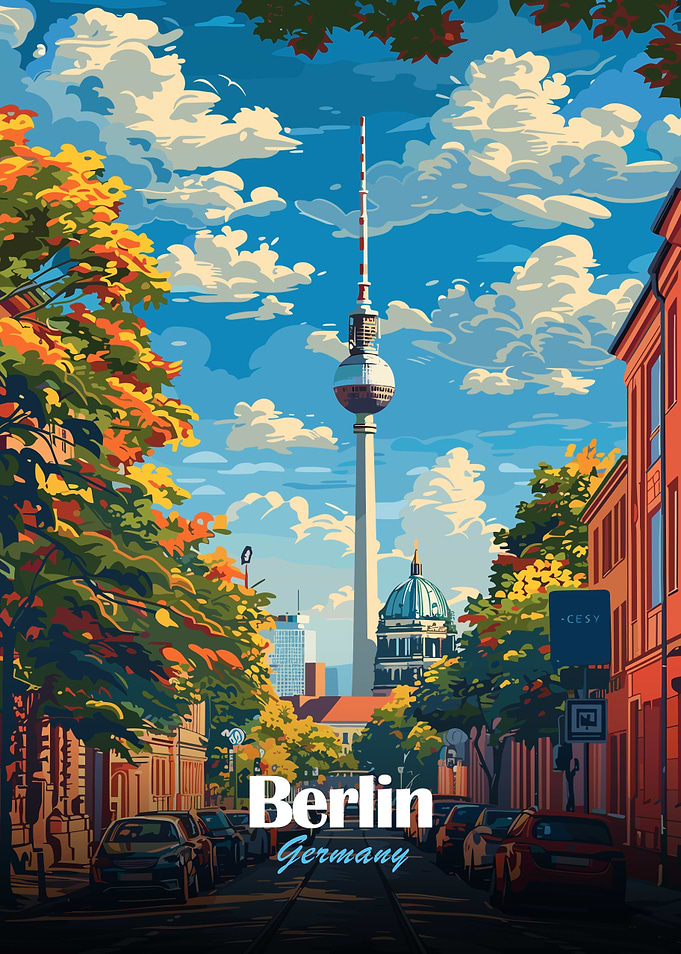 Berlin, Germany Cityscape Illustration