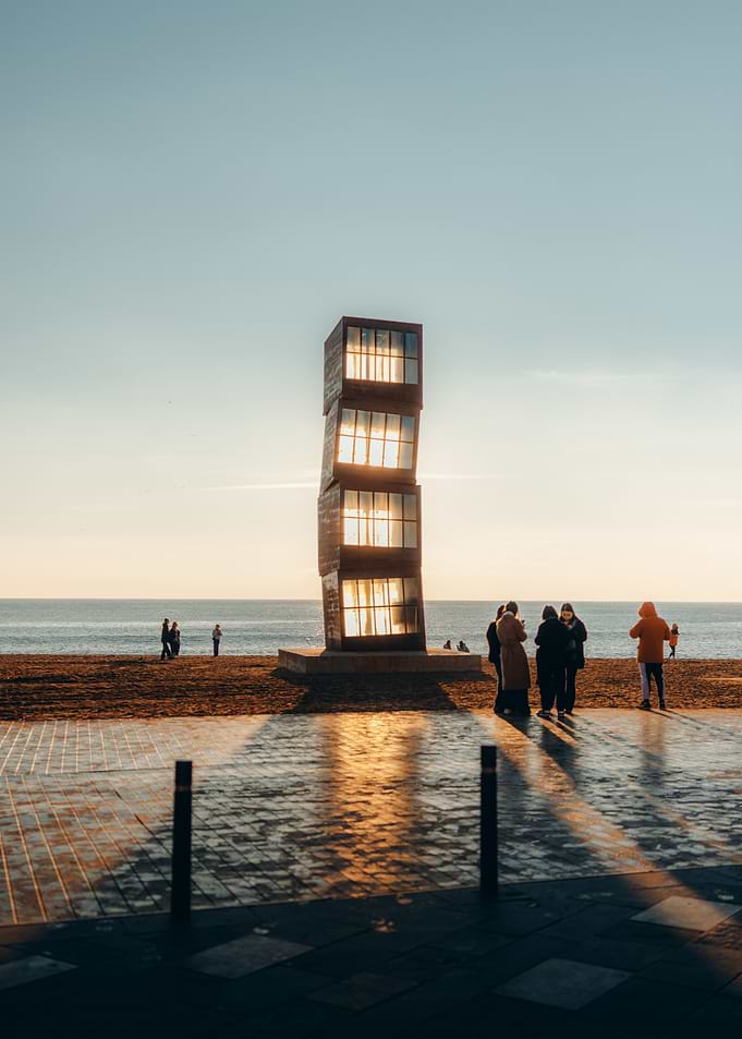 Golden Hour Beach Sculpture – Barcelona, Spain