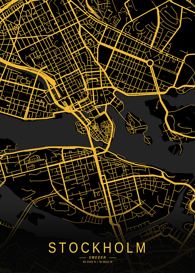 Golden Stockholm City Map