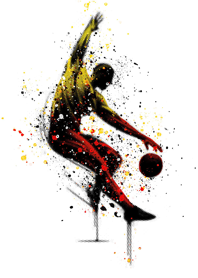 Abstract Soccer Player with Ball