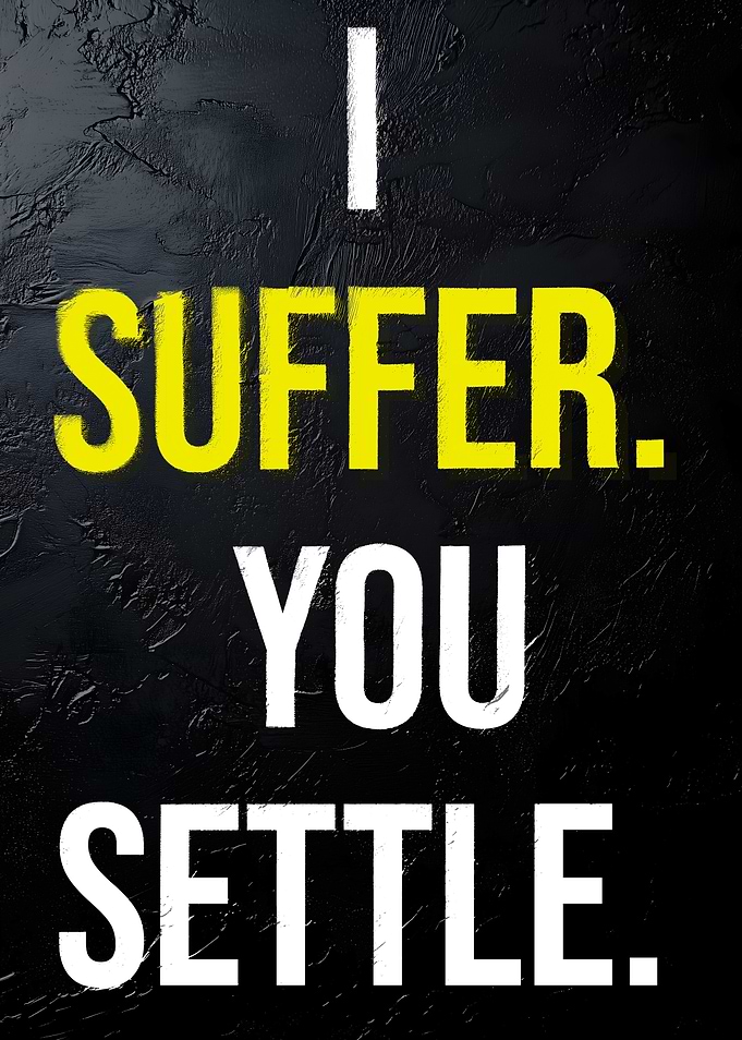 I Suffer, You Settle Text Art