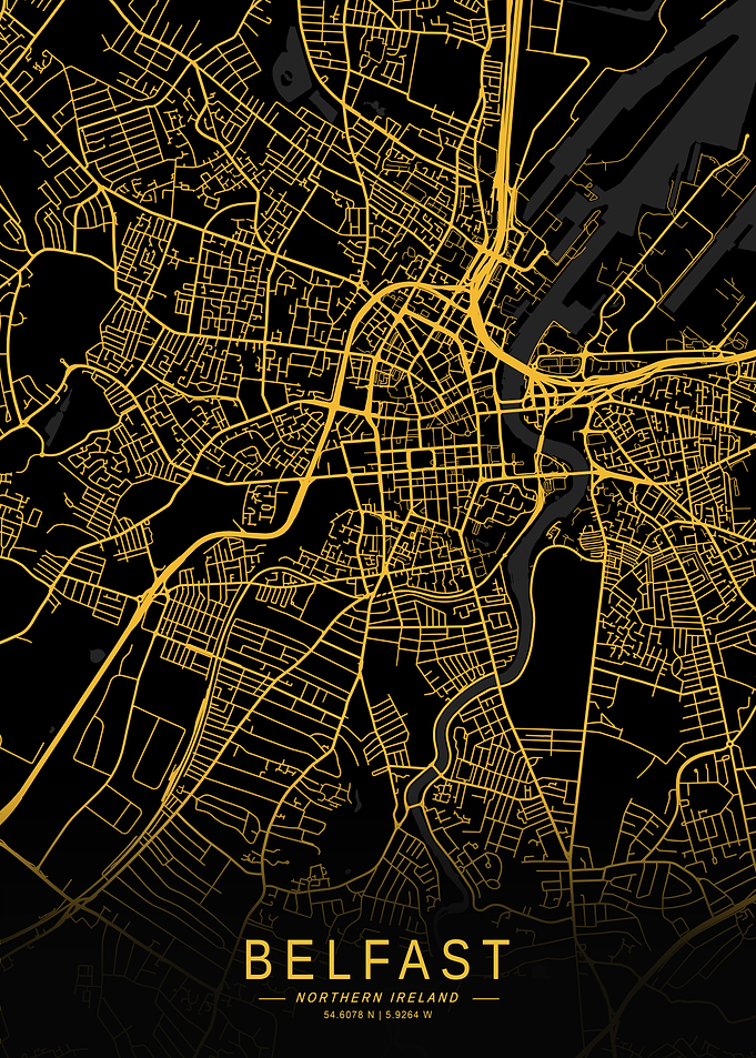 Golden Belfast City Map