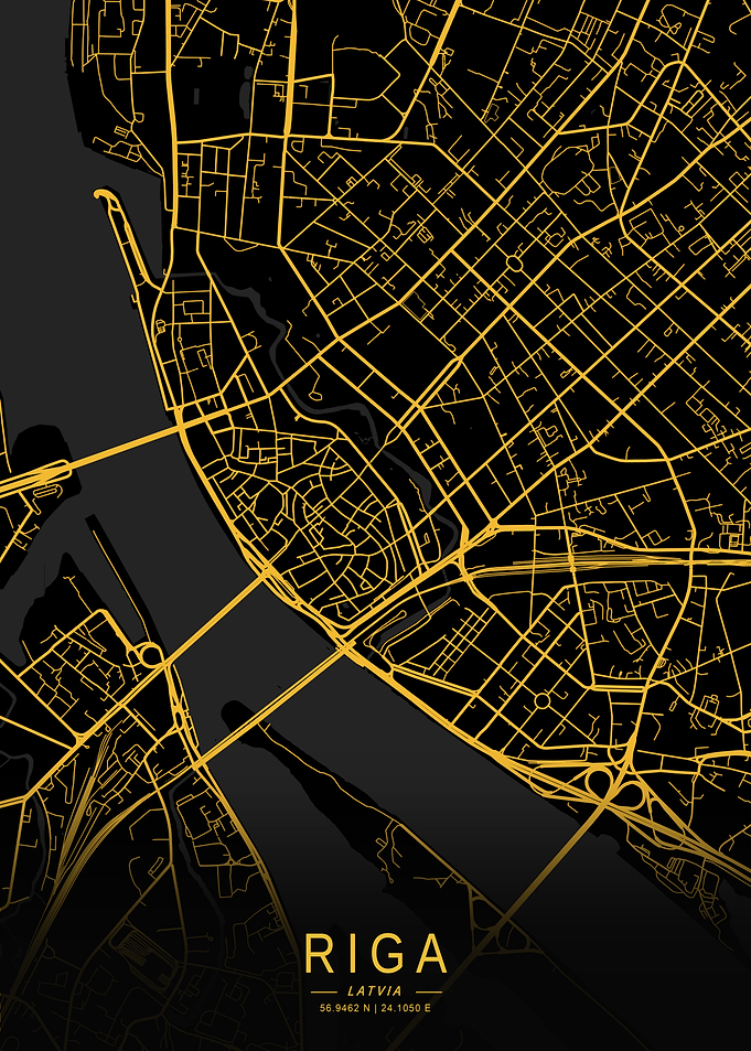 Golden Riga City Map