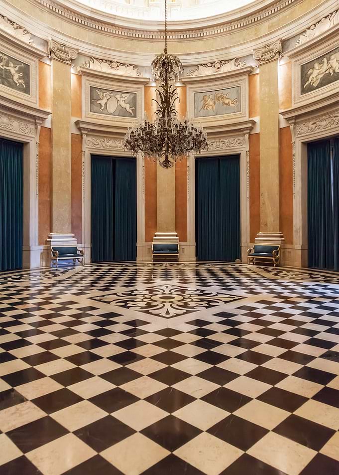 Lisbon, Portugal. Ajuda National Royal Palace. Sala dos Archeiros or Sala dos Embaixadores Hall