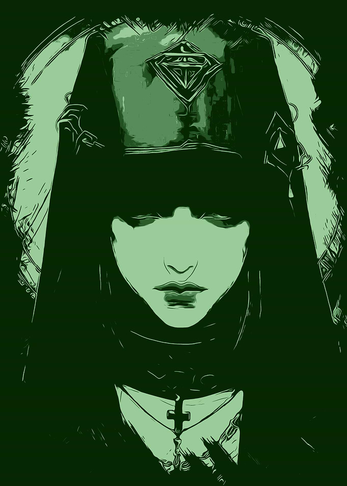 Green Nun Portrait