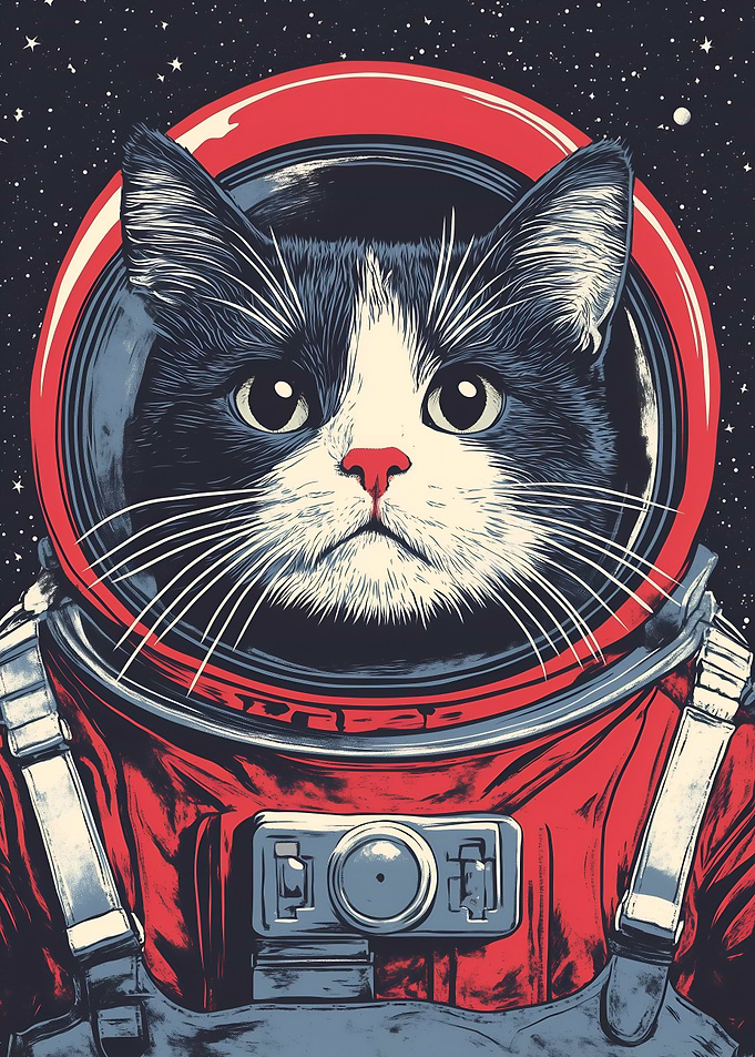 Astronaut Cat in Space