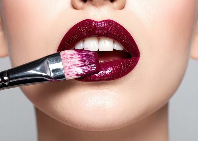 Lipstick Application with Brush
