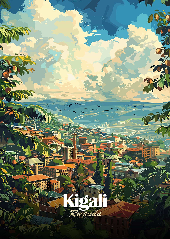 Kigali, Rwanda Cityscape Art
