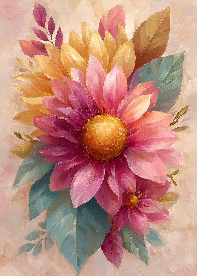 Floral Arrangement with Pink and Yellow Flowers