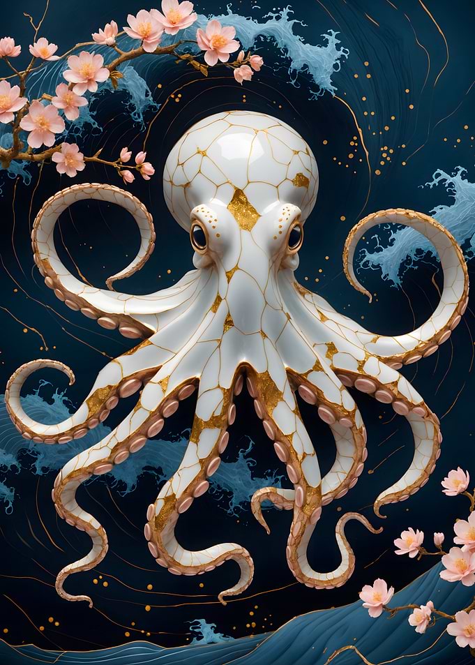 Octopus Kintsugi Art