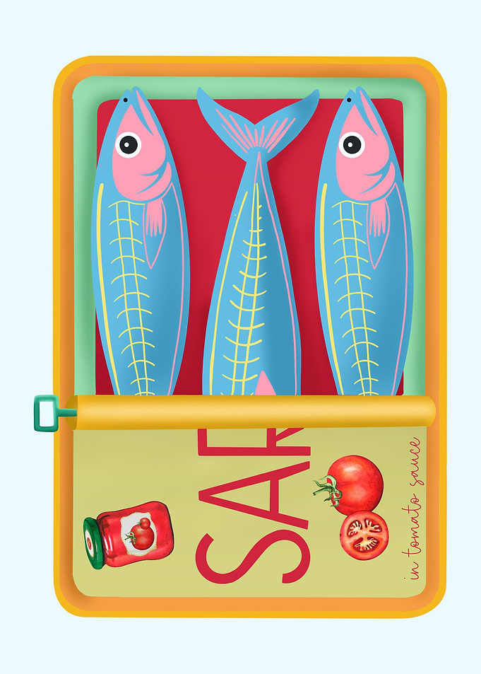 Sardines in Tomato Sauce Illustration
