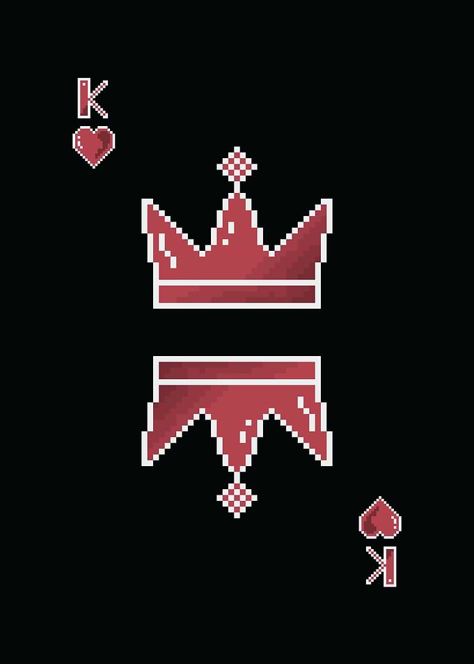 Pixel Art King of Hearts