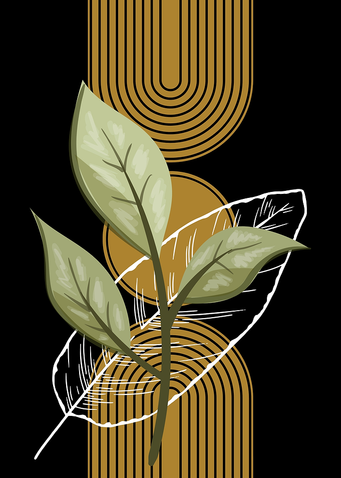 Botanical Art with Geometric Elements