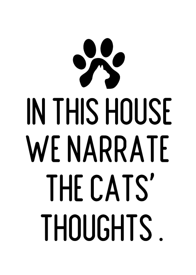 Cat Thoughts House Rules Sign