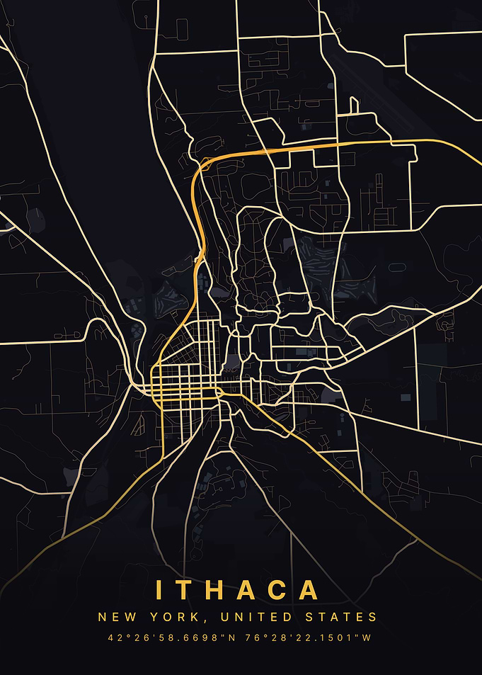 Ithaca, New York City Map