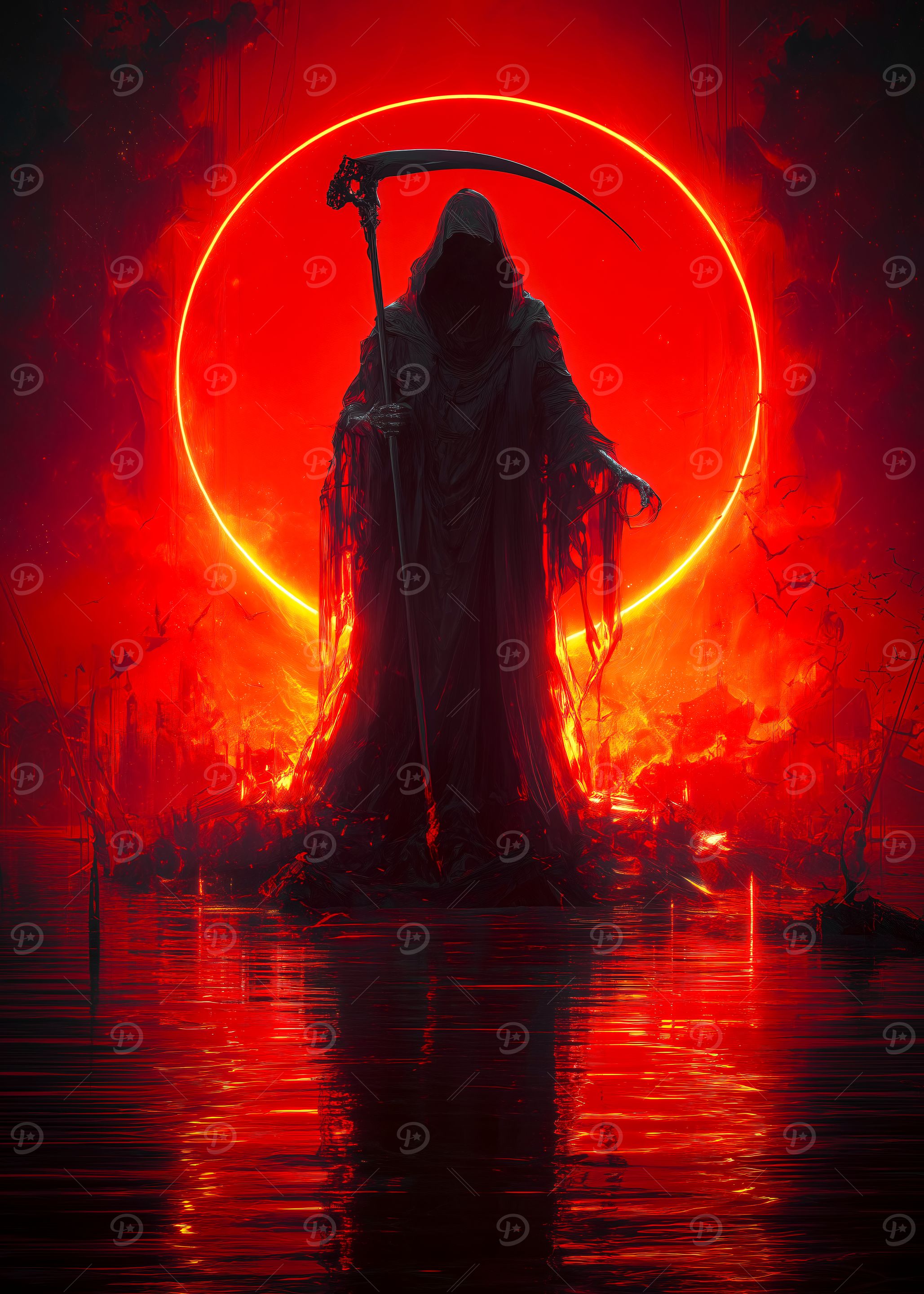 Grim Reaper in Red Circle