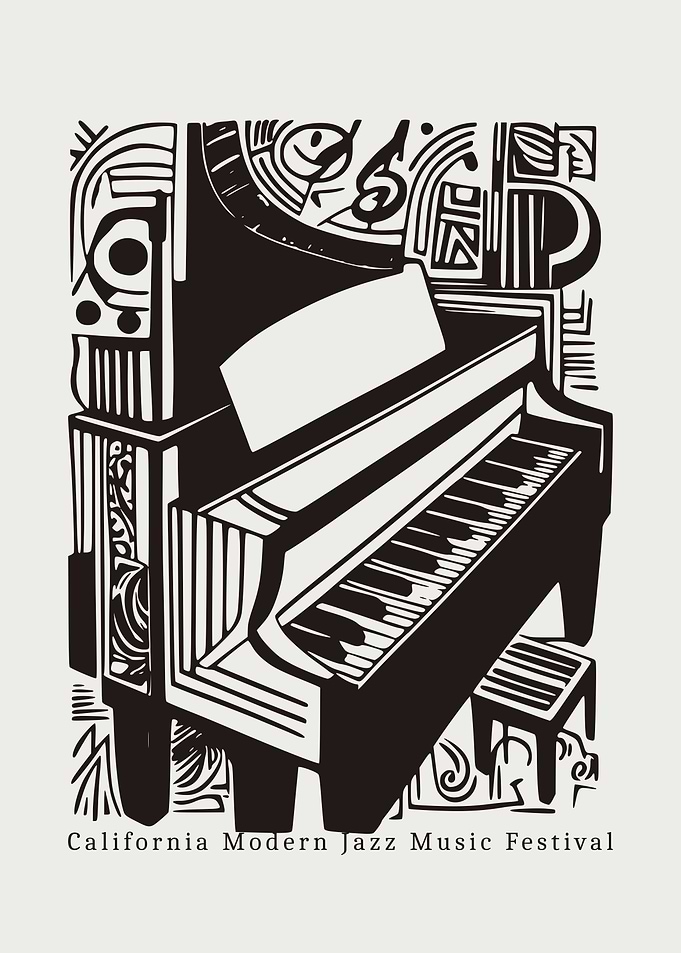 California Modern Jazz Music Festival Retro Poster