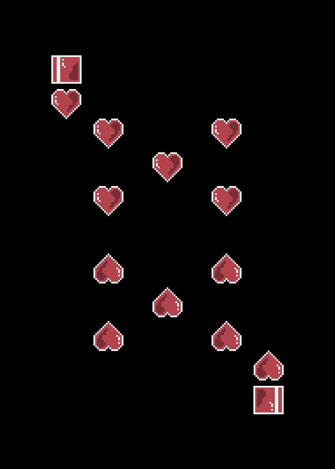 Pixel Art Ten of Hearts