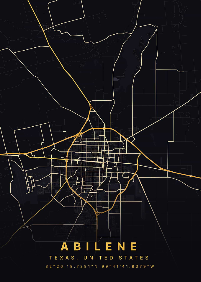Abilene, Texas USA City Map