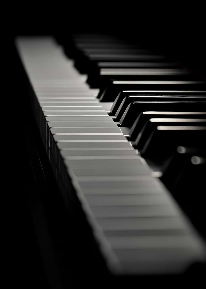 Piano Keys in Black and White