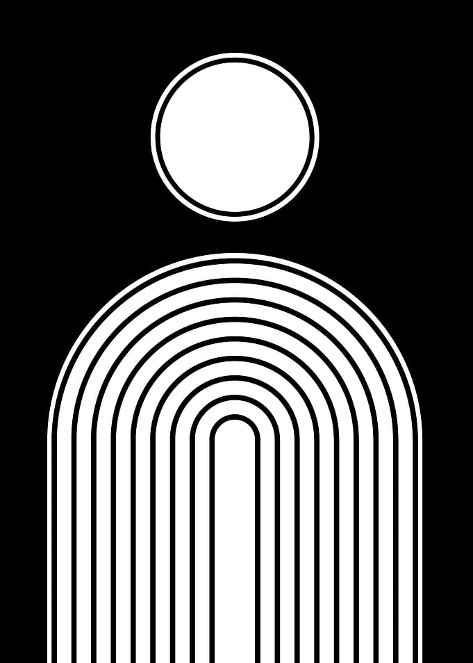 Minimalist Black and White Geometric Art