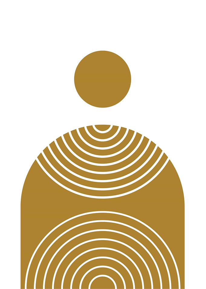 Abstract Geometric Art in Gold and White