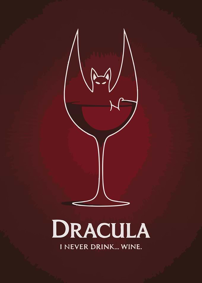 Dracula Wine Glass Bat Silhouette