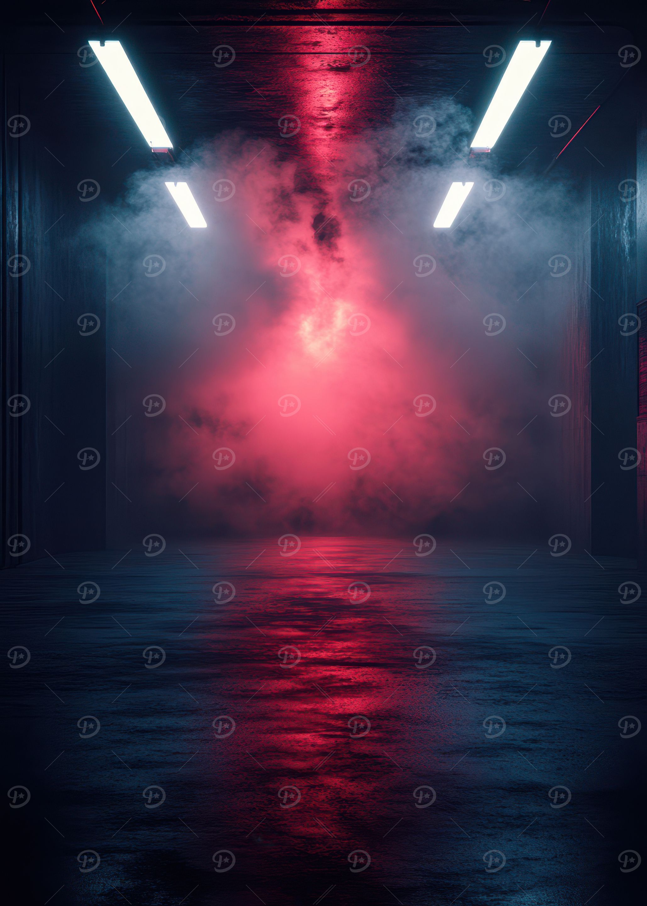 Abstract Dark Room with Smoke