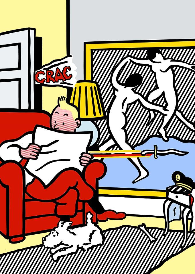 ROY LICHTENSTEIN | Tintin Reading Newspaper