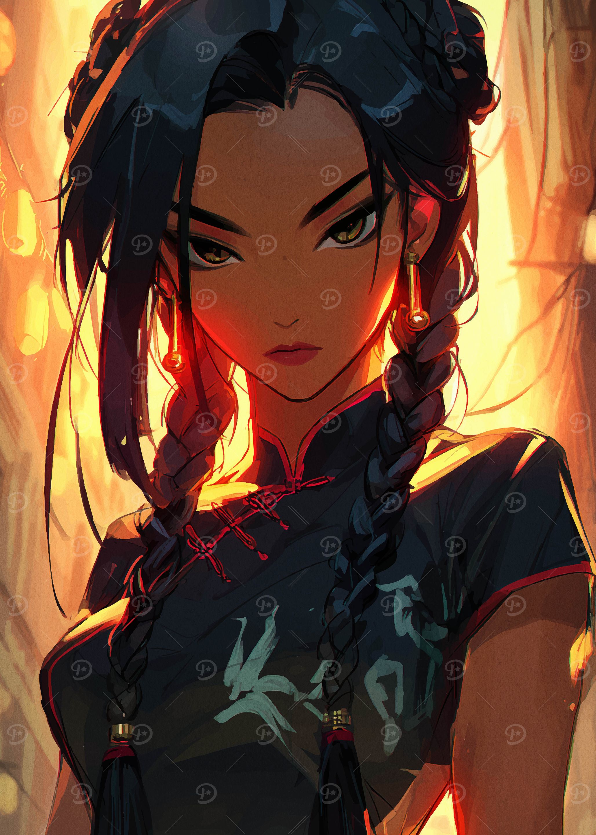 Anime Girl in Traditional Chinese Dress
