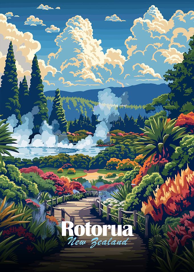 Rotorua New Zealand Landscape Art