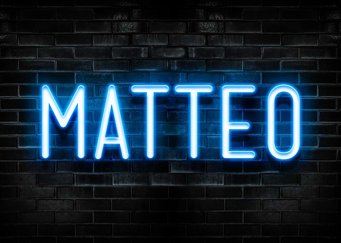 Matteo Neon Sign on Brick Wall