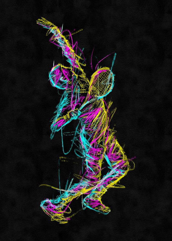 Abstract Tennis Player Art
