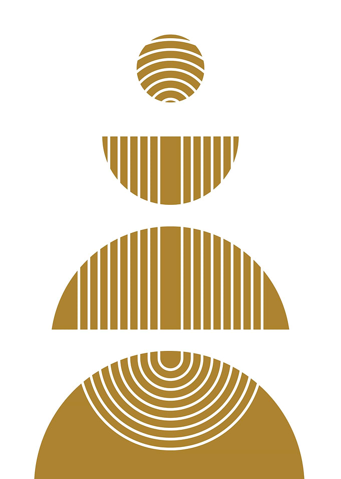 Abstract Geometric Shapes in Gold