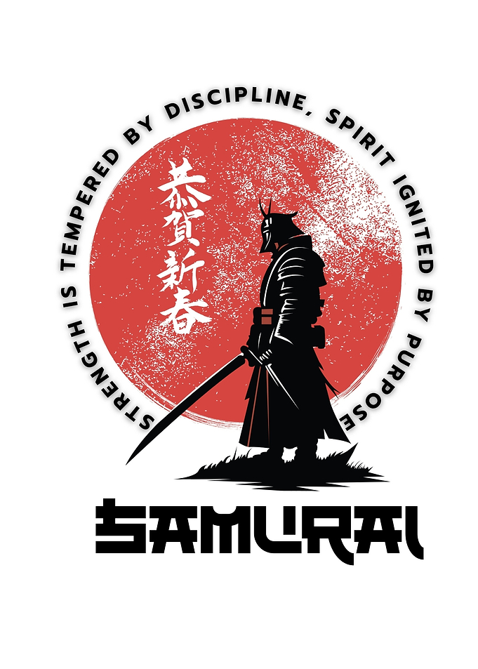 Samurai Silhouette with Red Sun