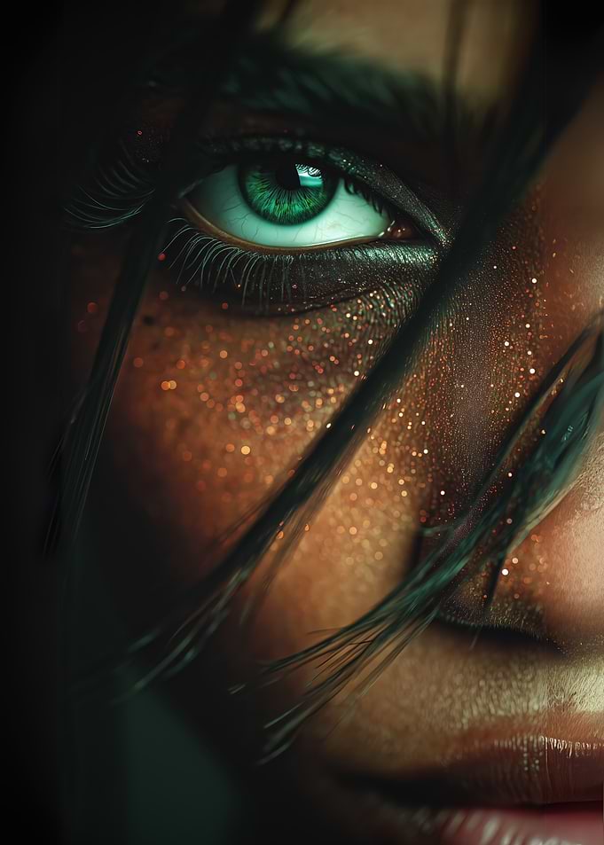 Emerald Eye with Glittering Skin